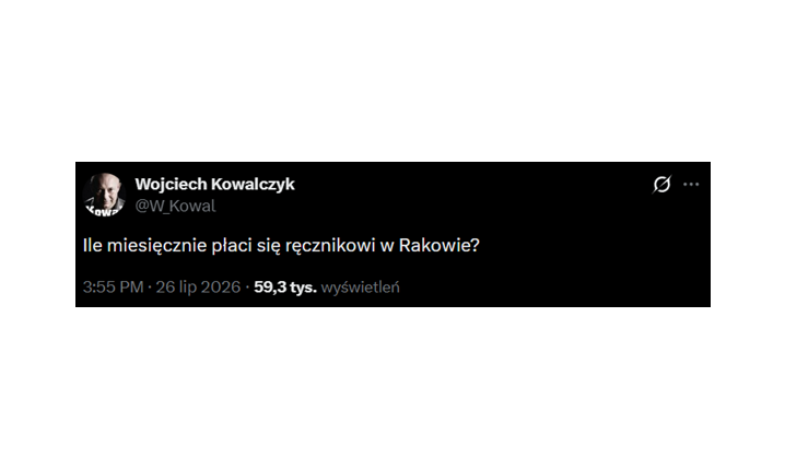 TWEET Kowala w stronę 17-letniego (!) debiutanta w bramce Rakowa...